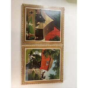 Paul Detlefsen Replica Paintings On Particle Board Lot Of 2